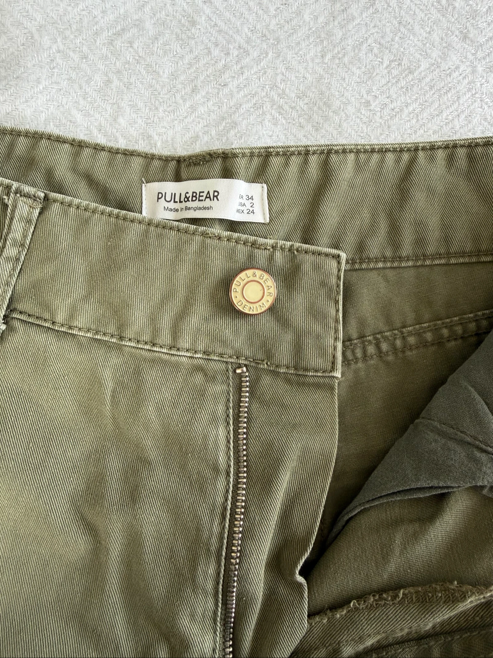 Jeans cáqui corte reto e largo Pull&Bear tamanho 34 – photo 6